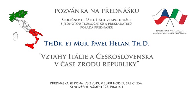 Prednáška se koná 28.2.2019, v 18:00 hodin, sál c. 254,
Senovážné námestí 23, Praha 1